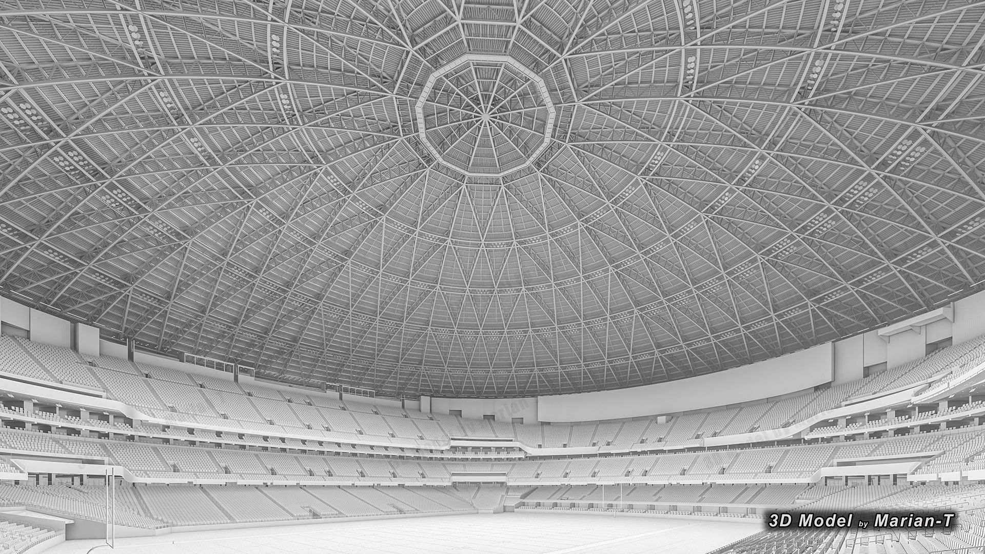 Caesars Superdome - New Orleans USA Low-poly 3D model_47