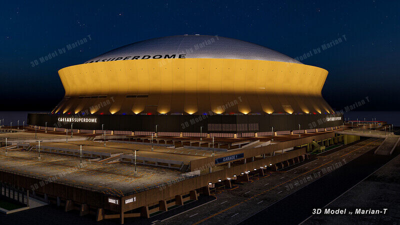 Caesars Superdome - New Orleans USA Low-poly 3D model_15