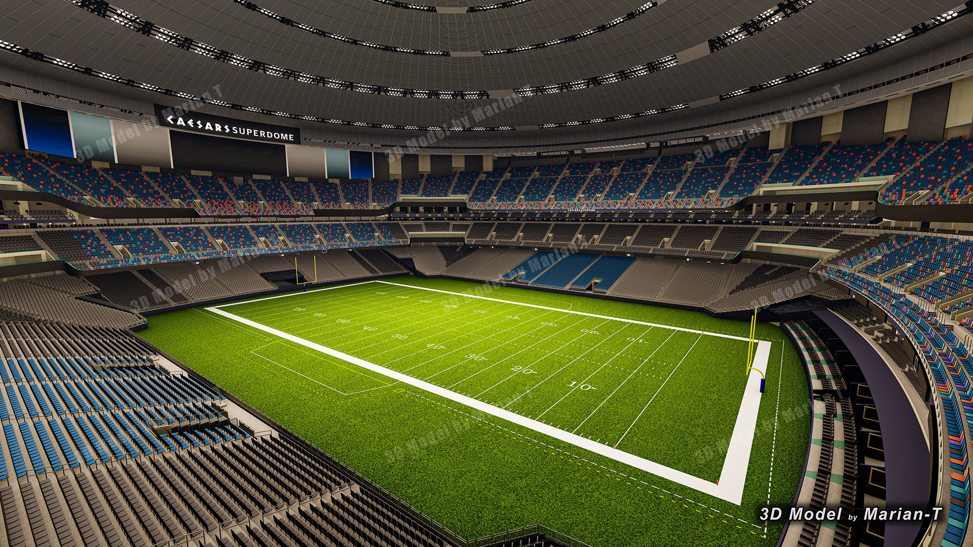 Caesars Superdome - New Orleans USA Low-poly 3D model_43