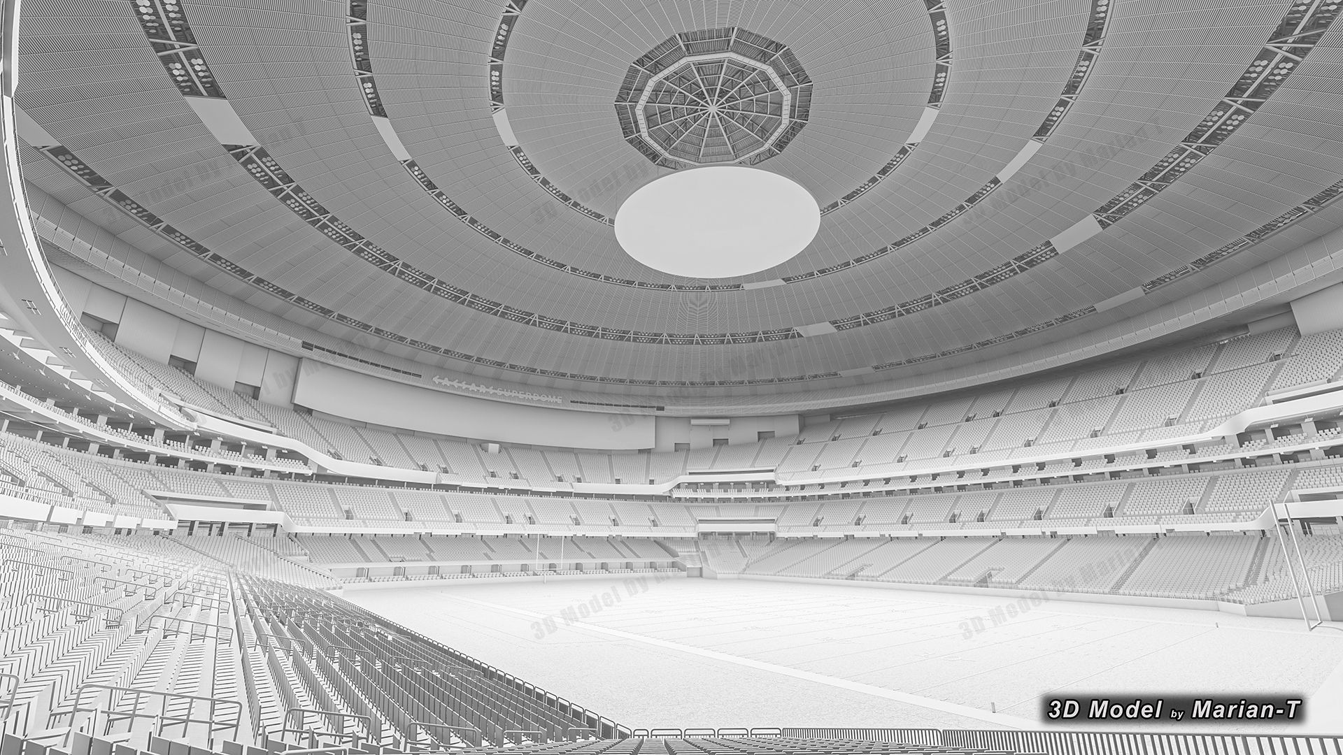 Caesars Superdome - New Orleans USA Low-poly 3D model_29