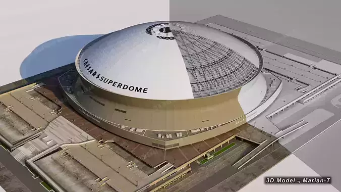 Caesars Superdome - New Orleans USA Low-poly 3D model