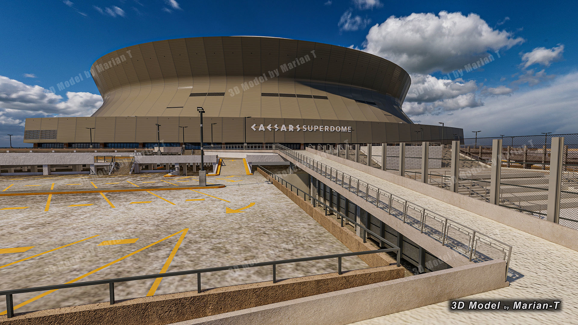 Caesars Superdome - New Orleans USA Low-poly 3D model_76