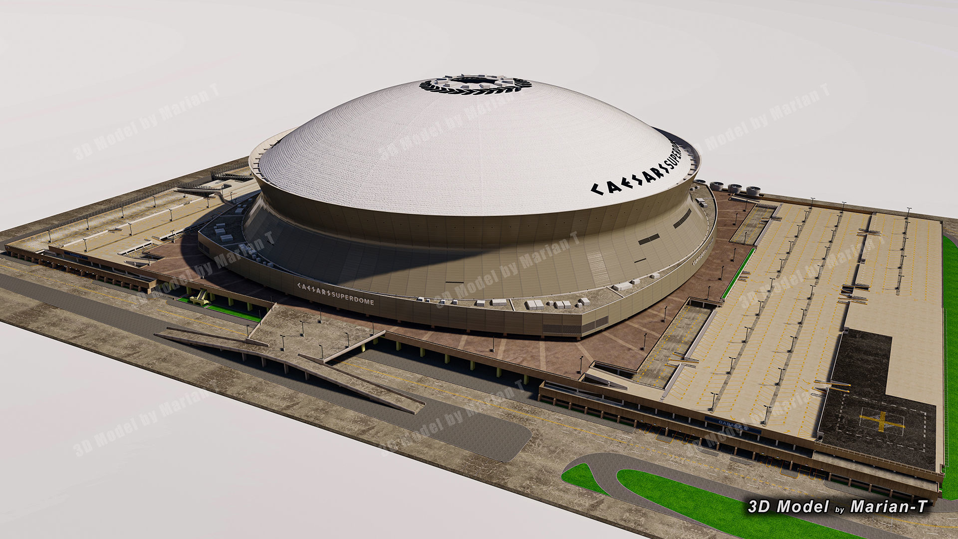Caesars Superdome - New Orleans USA Low-poly 3D model_80