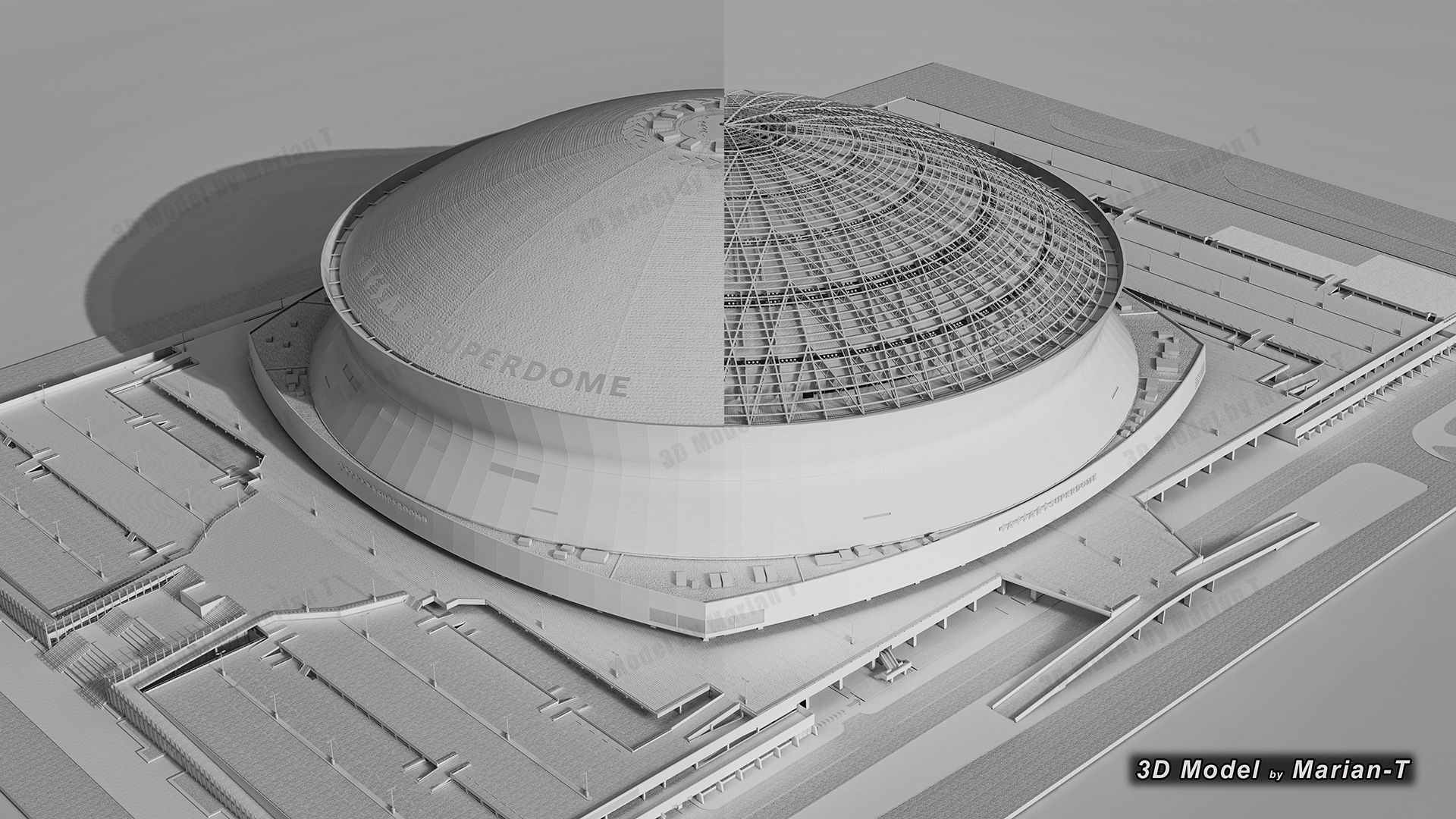 Caesars Superdome - New Orleans USA Low-poly 3D model_58