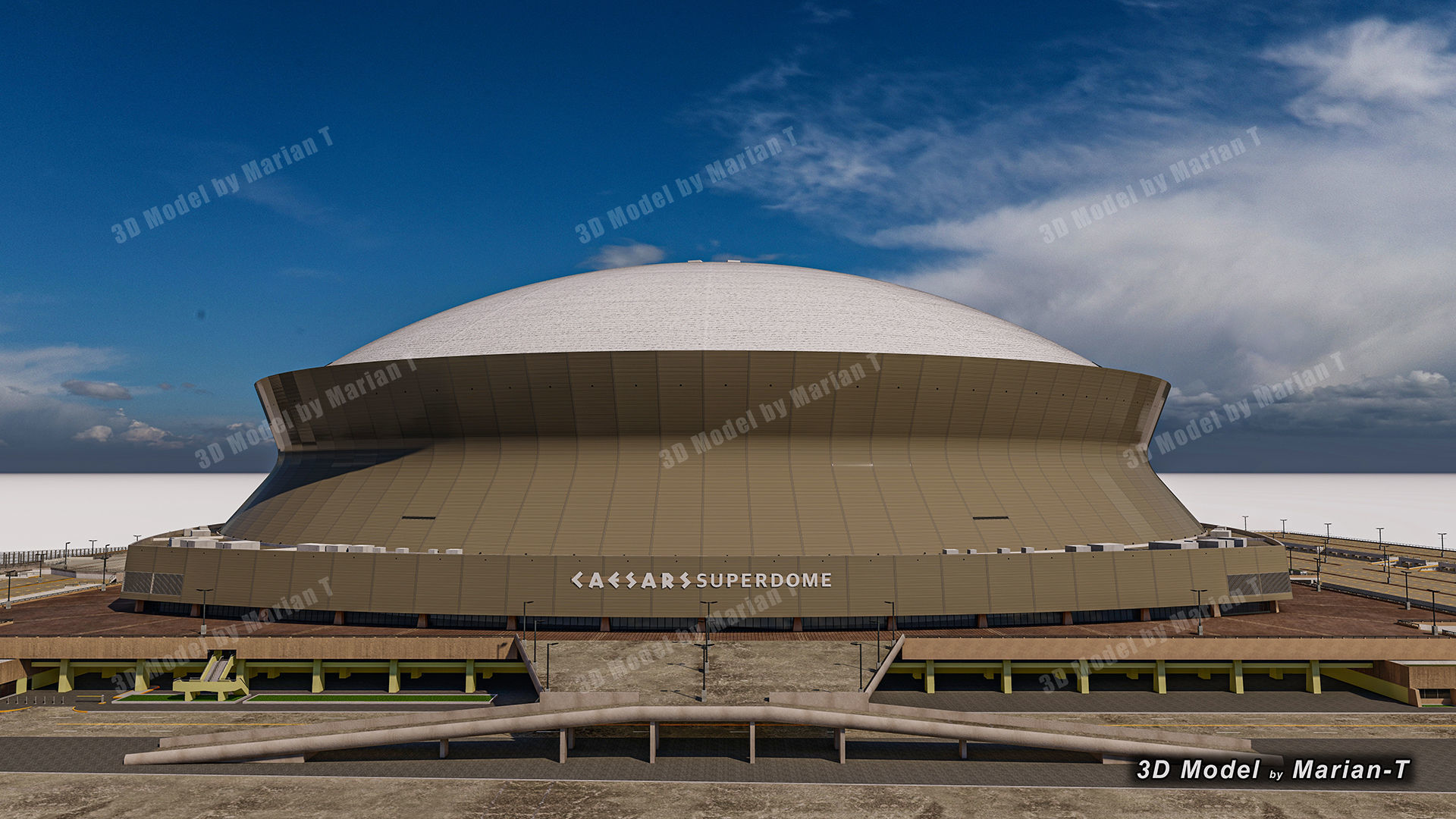 Caesars Superdome - New Orleans USA Low-poly 3D model_78