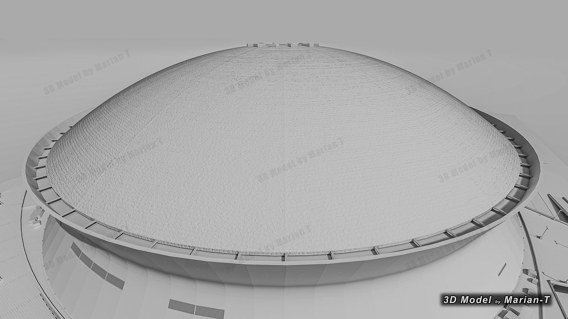 Caesars Superdome - New Orleans USA Low-poly 3D model_50