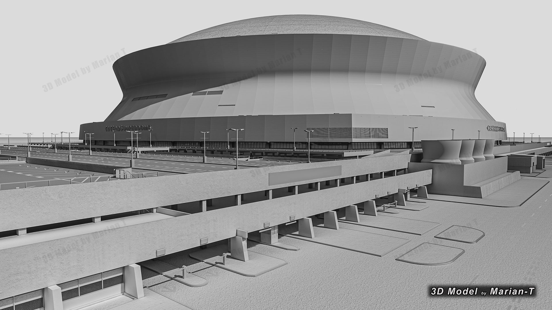 Caesars Superdome - New Orleans USA Low-poly 3D model_73