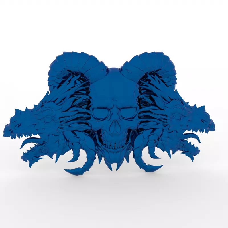 3D Model STL File for CNC Router Laser 3D Printer Dragon Skull 3D print model_0