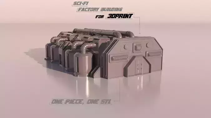 SCI-FI FACTORY BUILDING for 3Dprint 3D print model