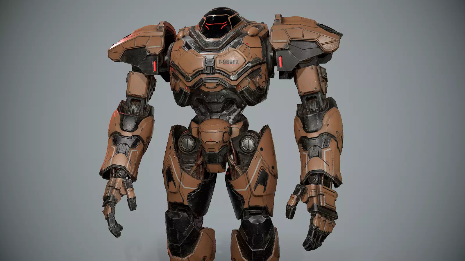 Robot Sci-fi low poly  Low-poly 3D model_3