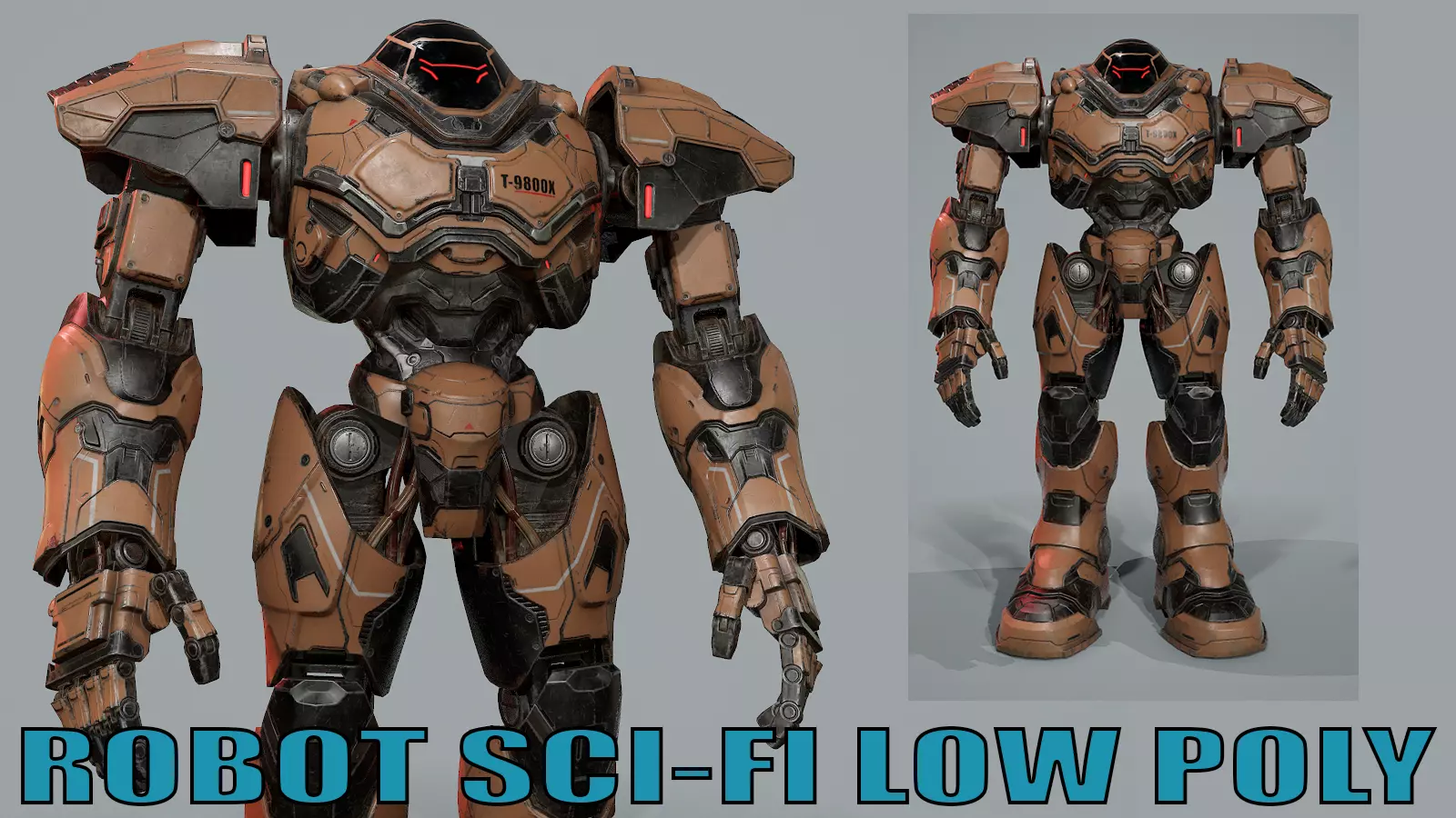 Robot Sci-fi low poly  Low-poly 3D model_0