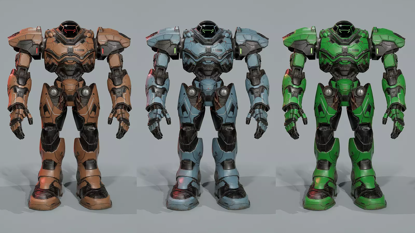 Robot Sci-fi low poly  Low-poly 3D model_7