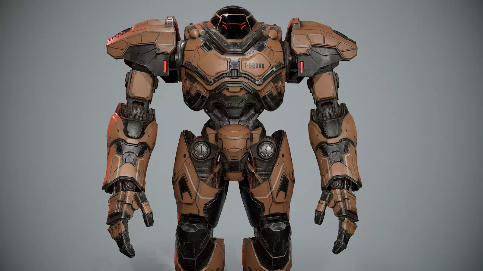 Robot Sci-fi low poly  Low-poly 3D model_4