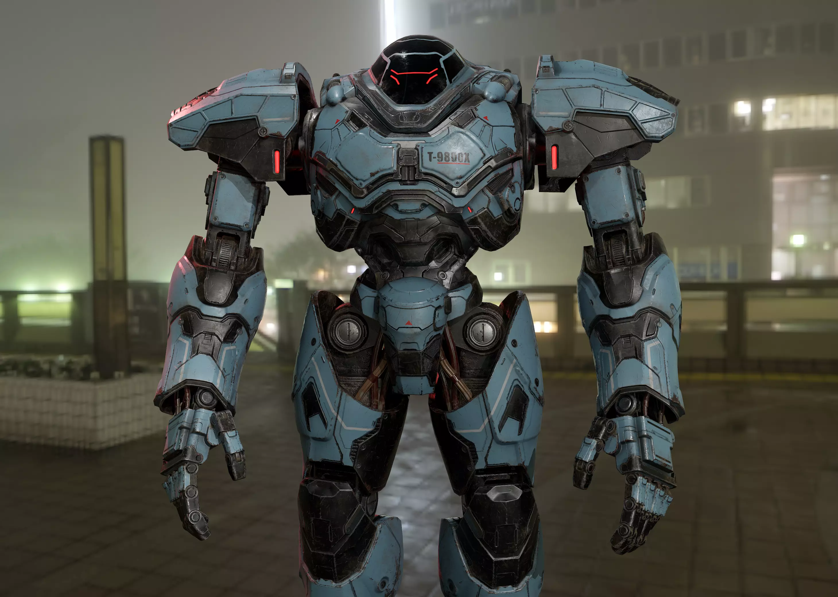 Robot Sci-fi low poly  Low-poly 3D model_8