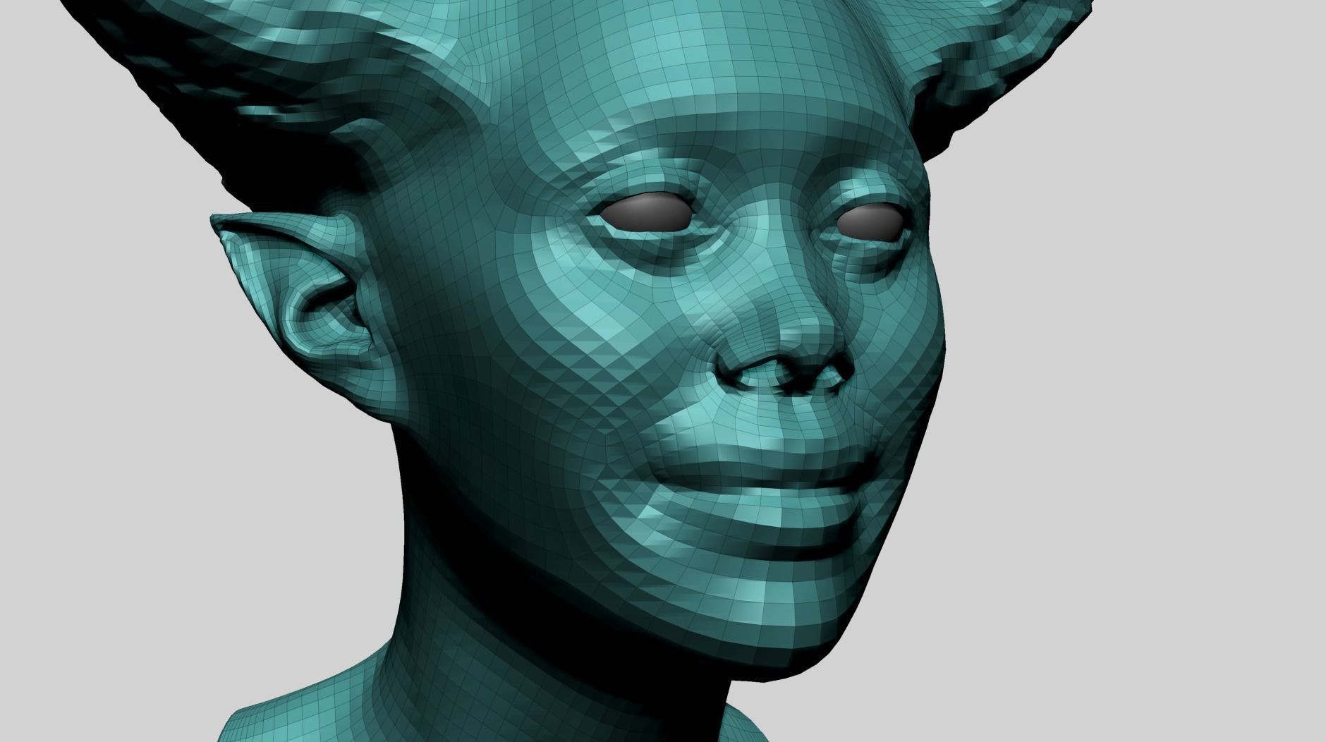 Fantasy Female Head D1 3D model_9