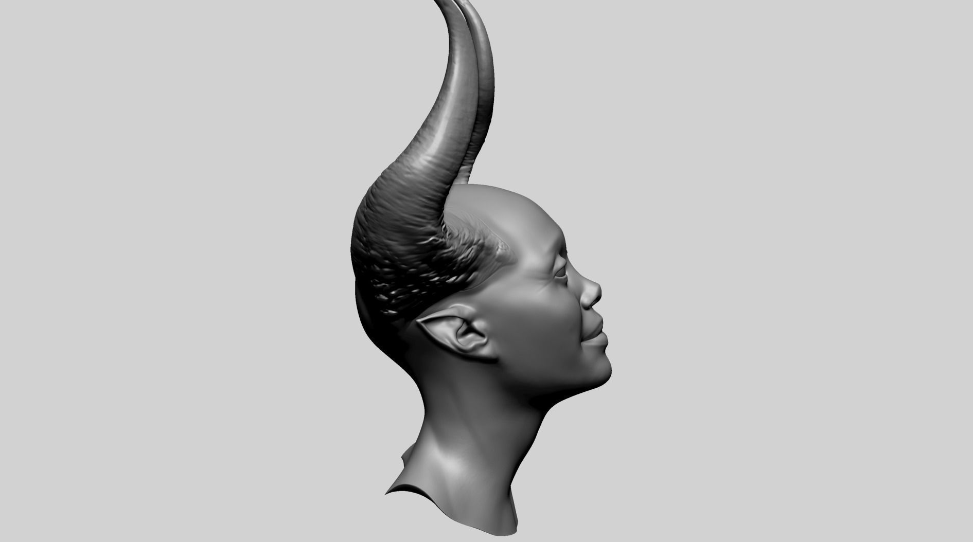 Fantasy Female Head D1 3D model_4