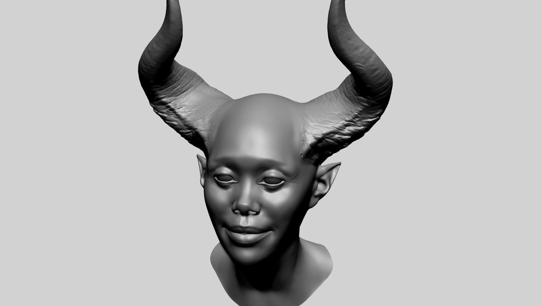 Fantasy Female Head D1 3D model_6