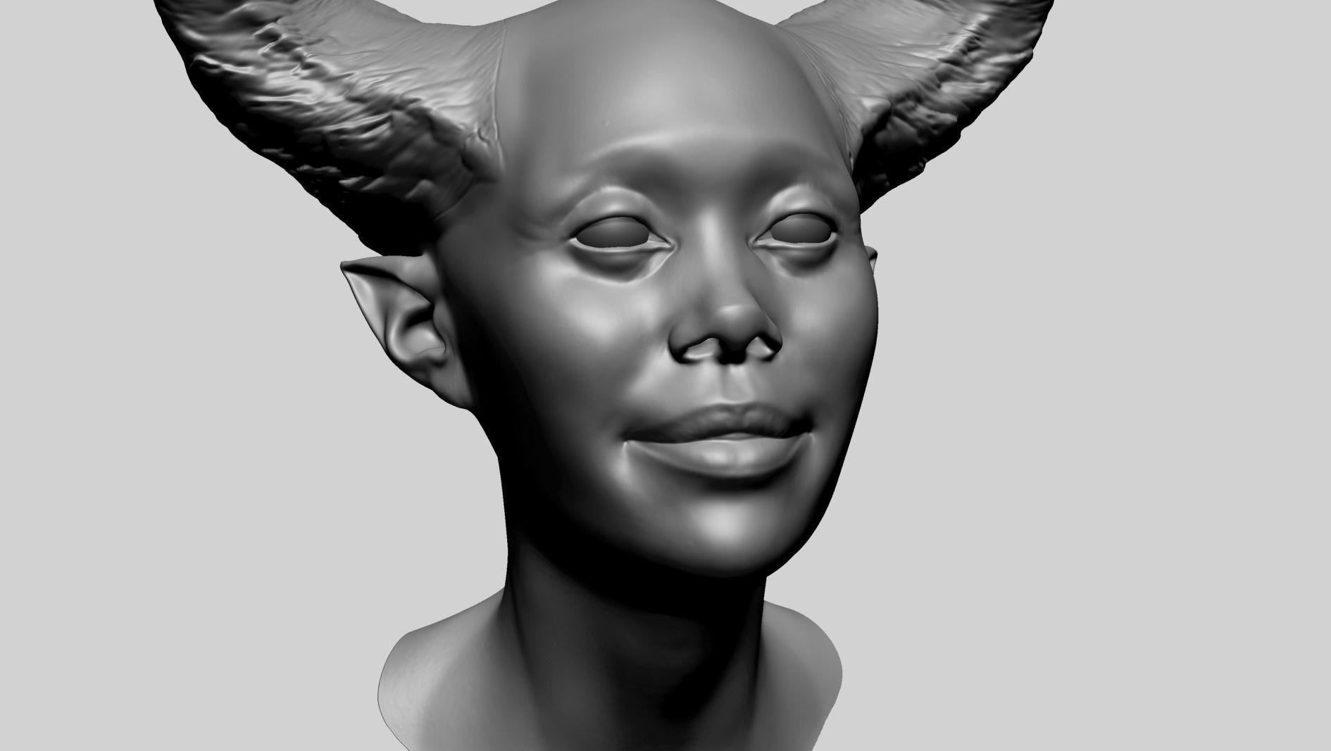 Fantasy Female Head D1 3D model_7