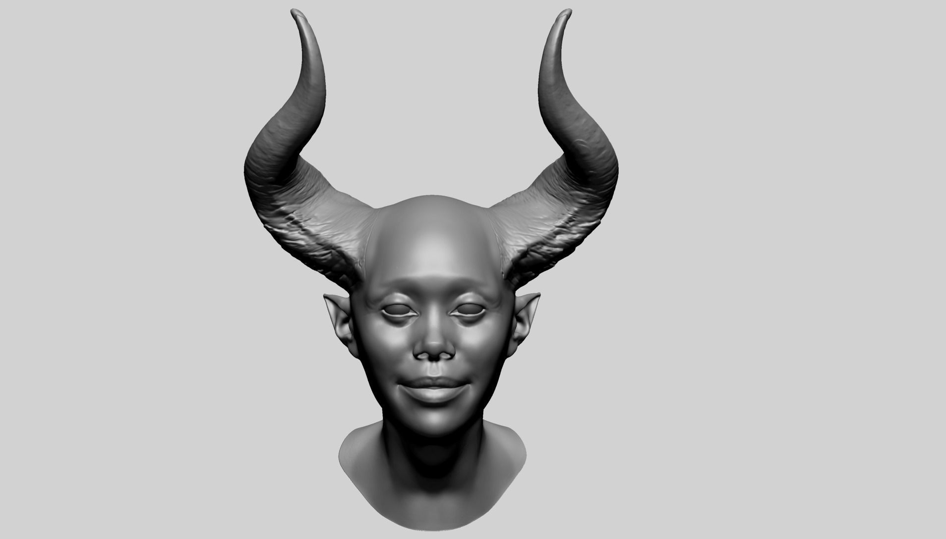 Fantasy Female Head D1 3D model_8