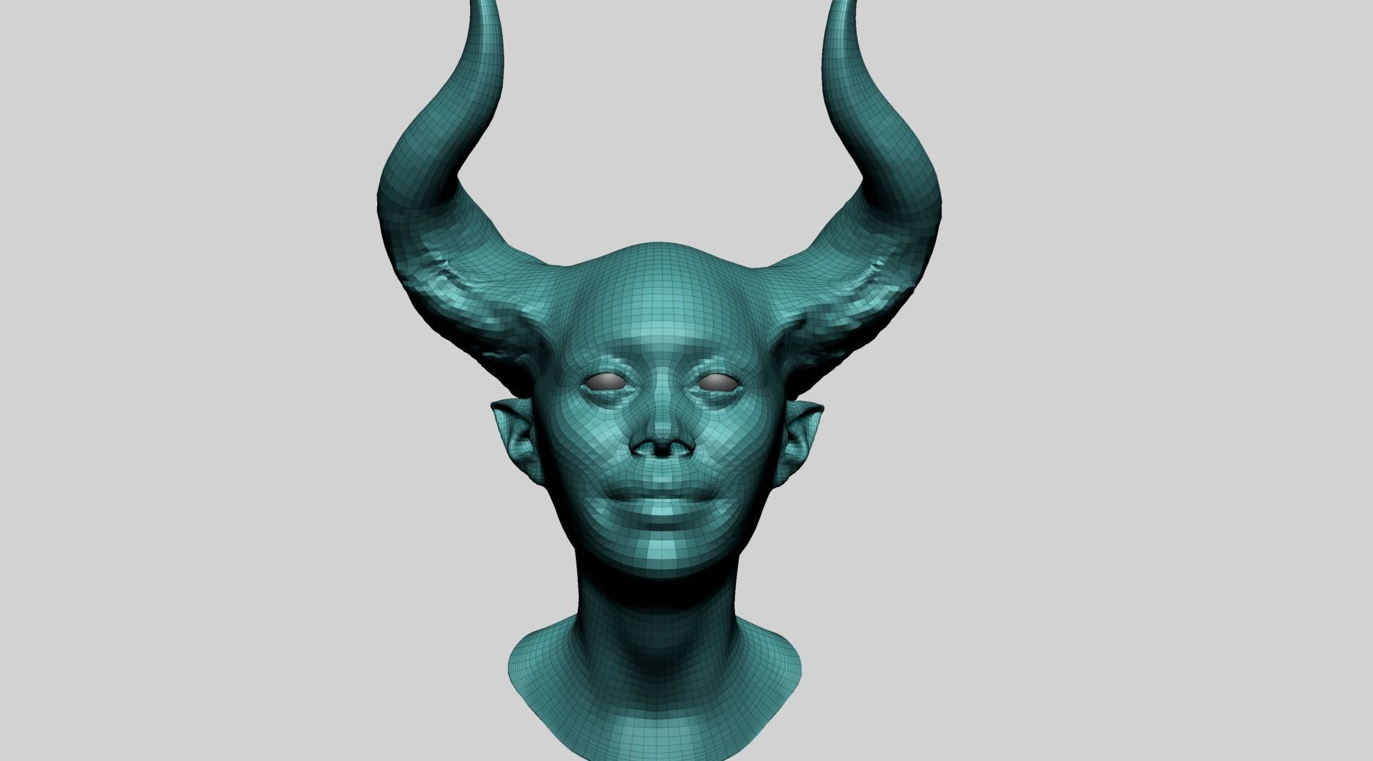 Fantasy Female Head D1 3D model_10
