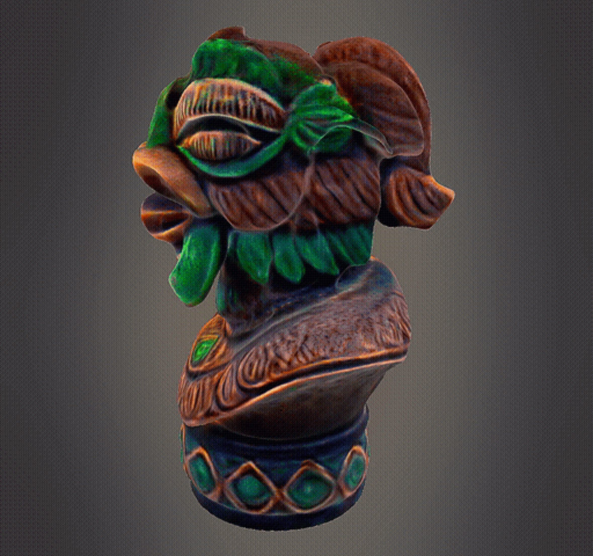 Tiki bust 3D print model_5