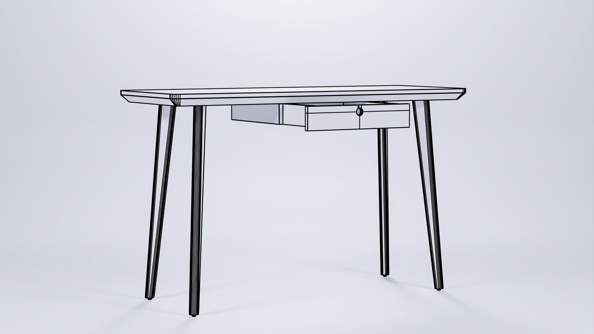 Ikea Lisabo wooden table desk Low-poly 3D model_3