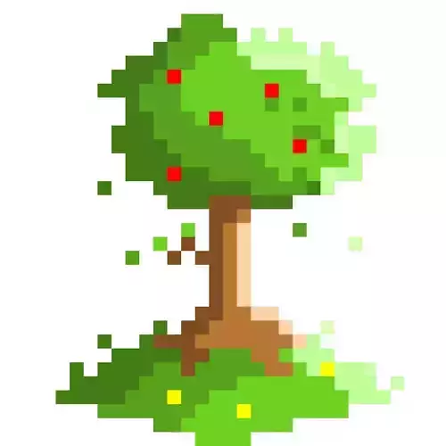 Pixel Art Only Tree 3D model