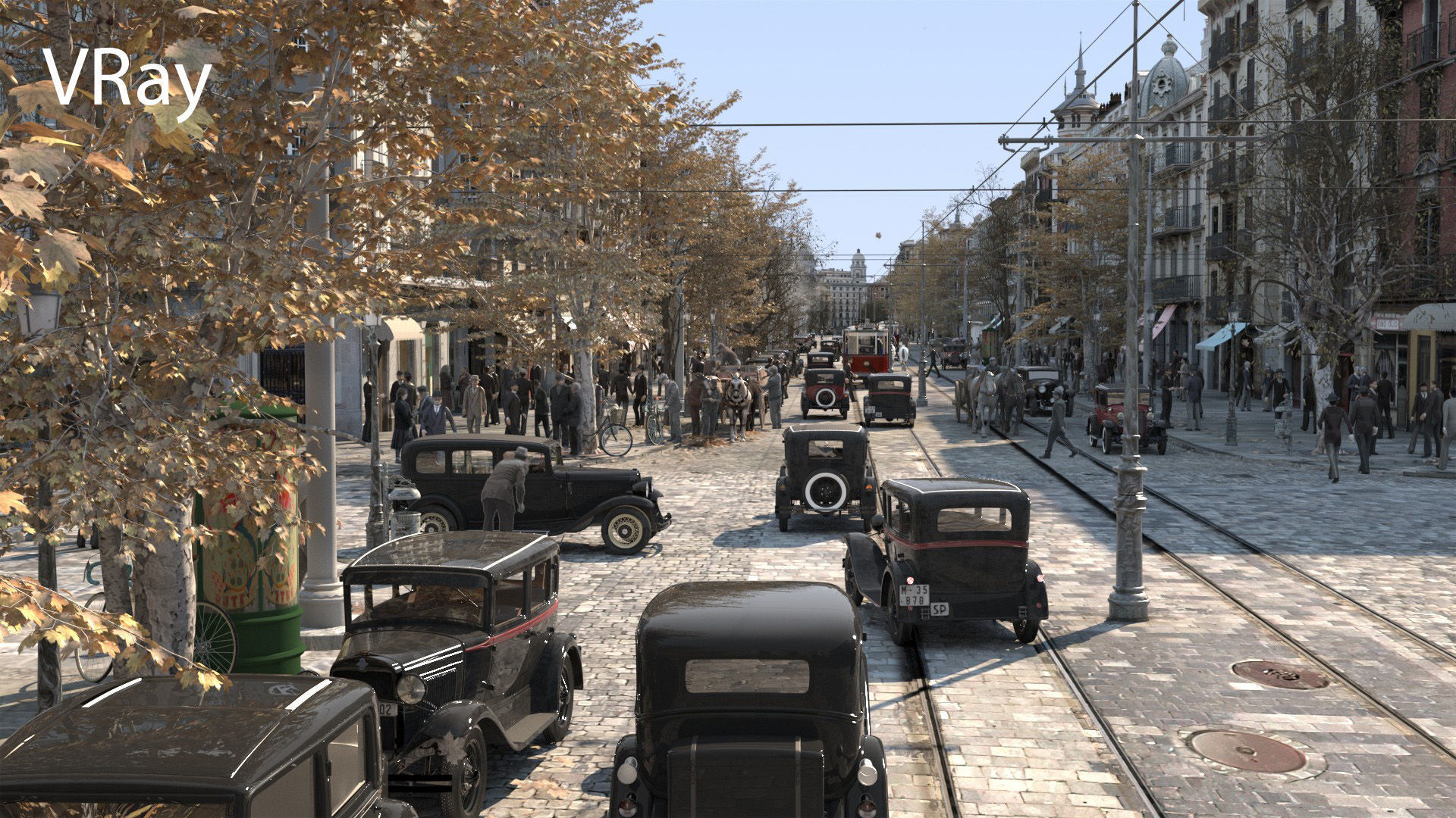 Madrid street 1939 3D model_6