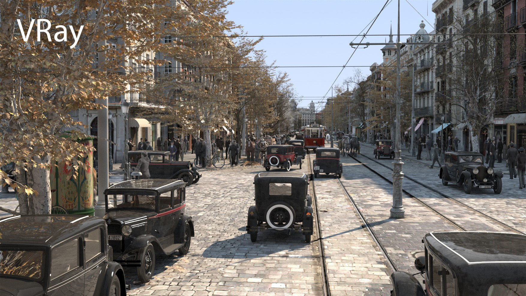Madrid street 1939 3D model_5