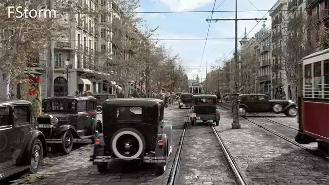 Madrid street 1939