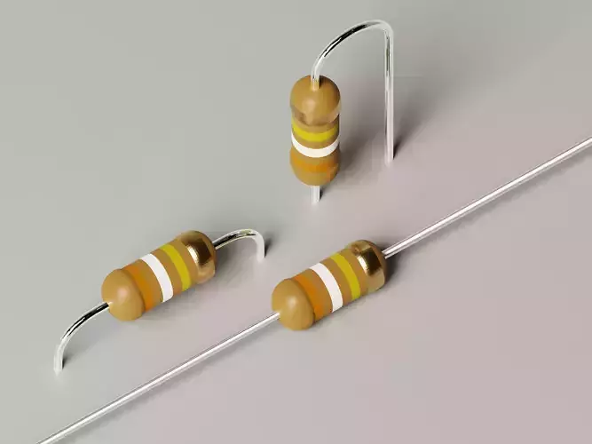 Ohm Resistor 3D Model Low-poly 3D model