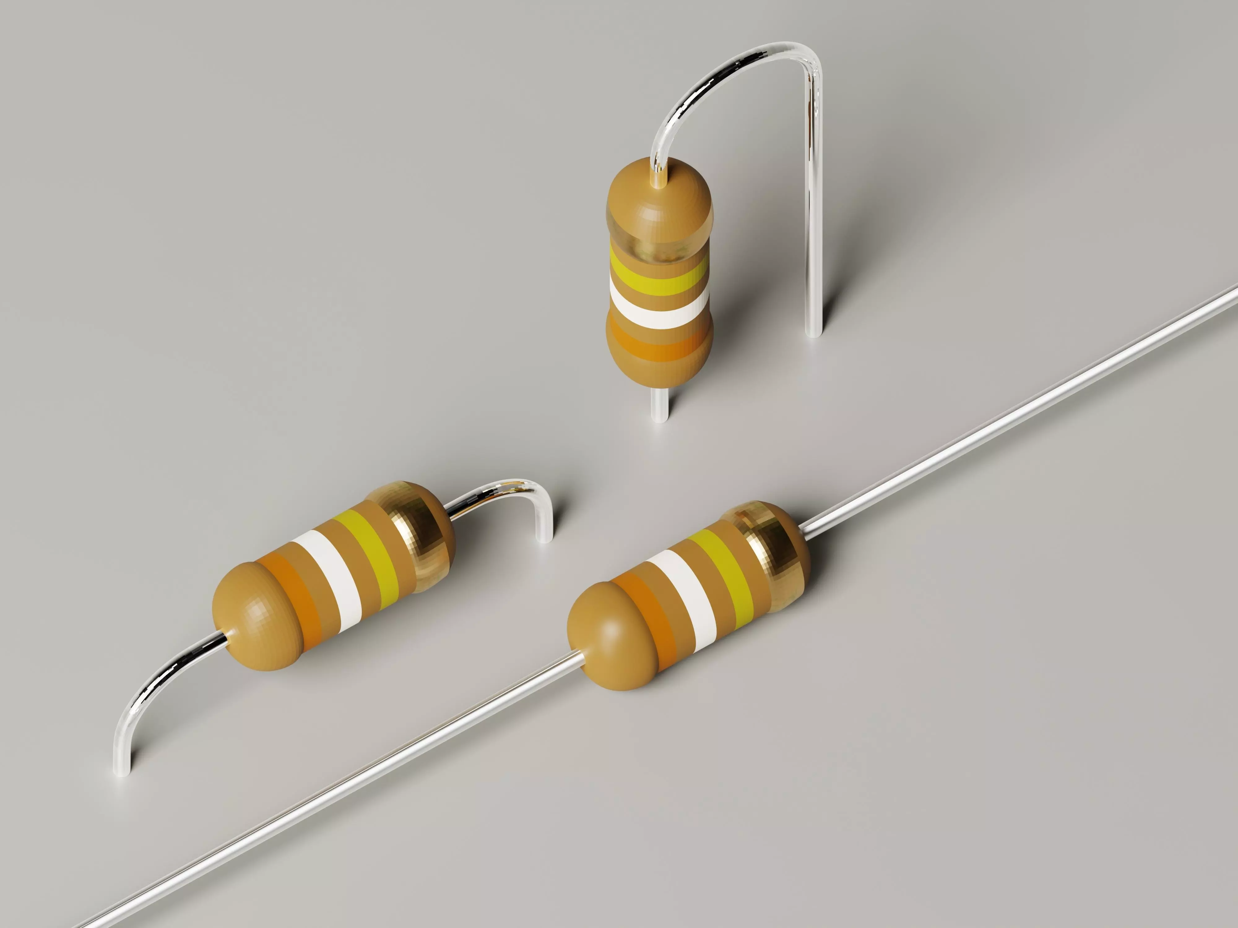 Ohm Resistor 3D Model Low-poly 3D model
