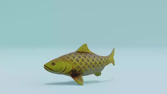 Golden Koi Fish Free low-poly 3D model