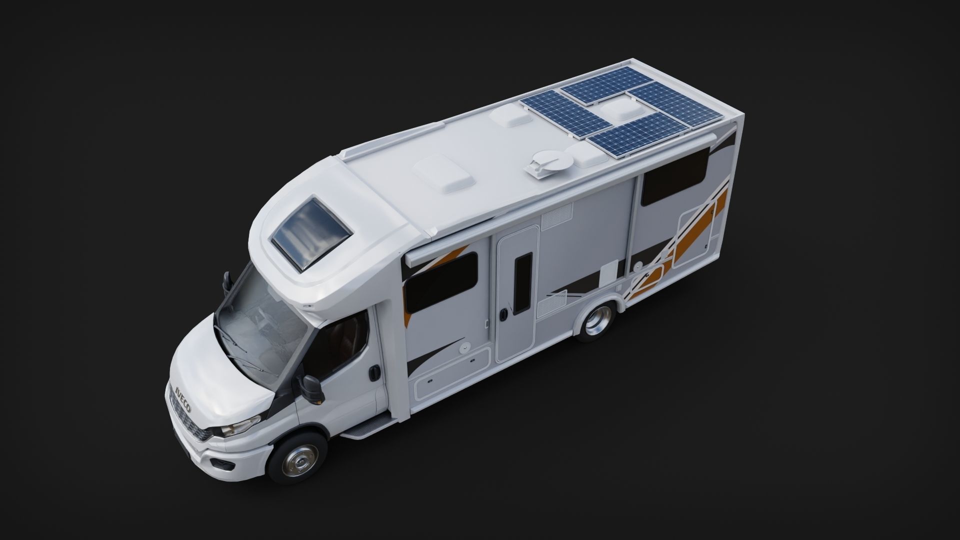 Iveco daily RV Motorhome Low-poly 3D model_4