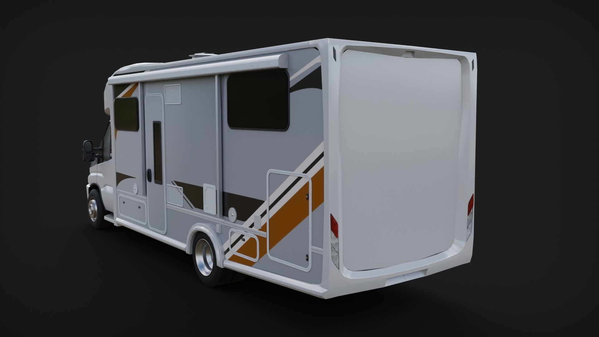 Iveco daily RV Motorhome Low-poly 3D model_2