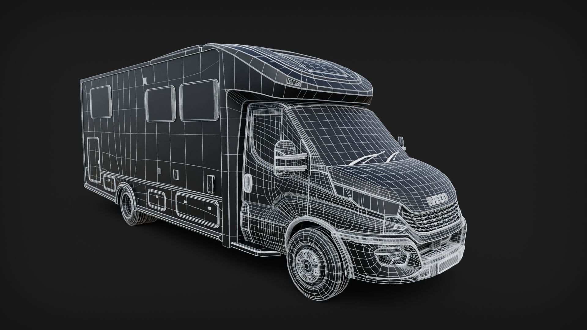 Iveco daily RV Motorhome Low-poly 3D model_5