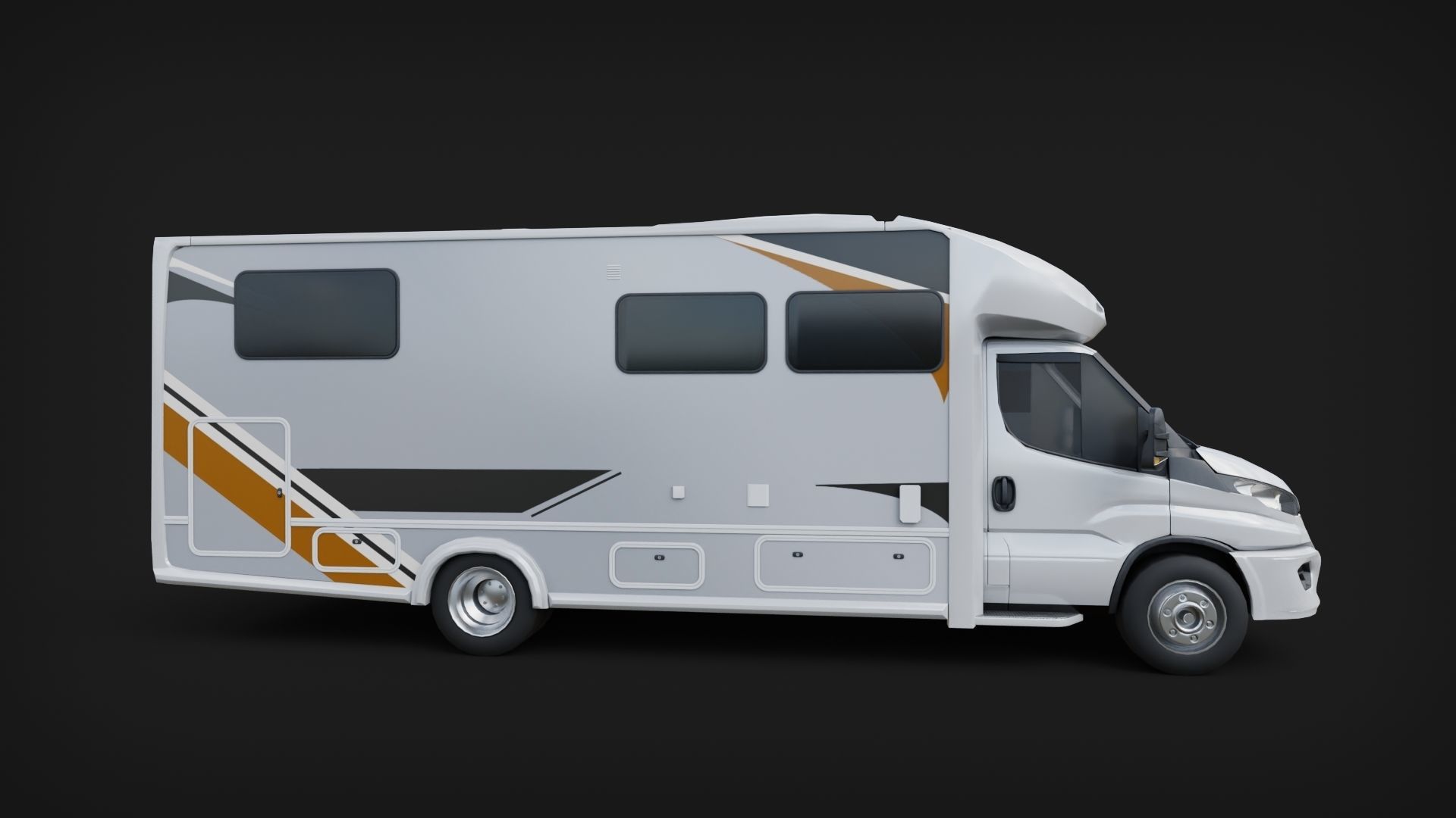 Iveco daily RV Motorhome Low-poly 3D model_1
