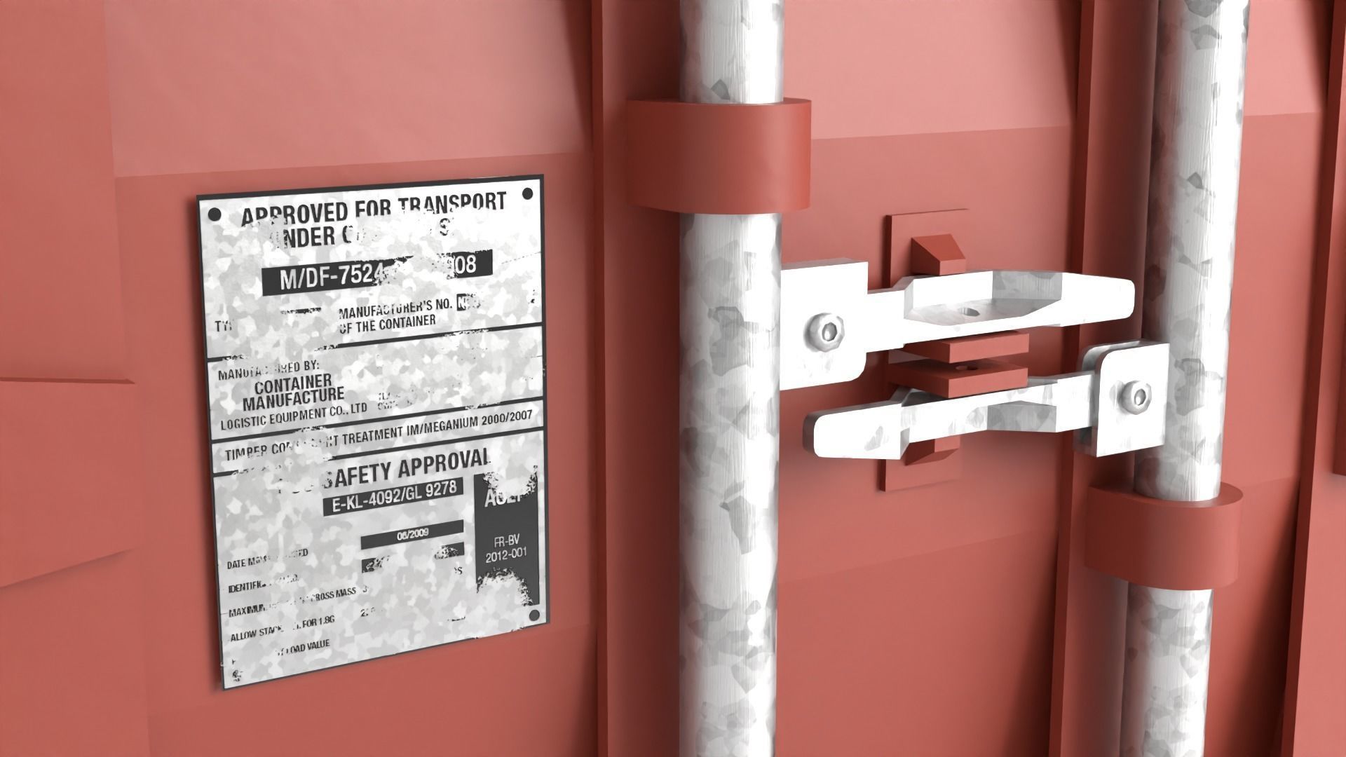 Stylized Cargo Shipping Container Low-poly 3D model_42