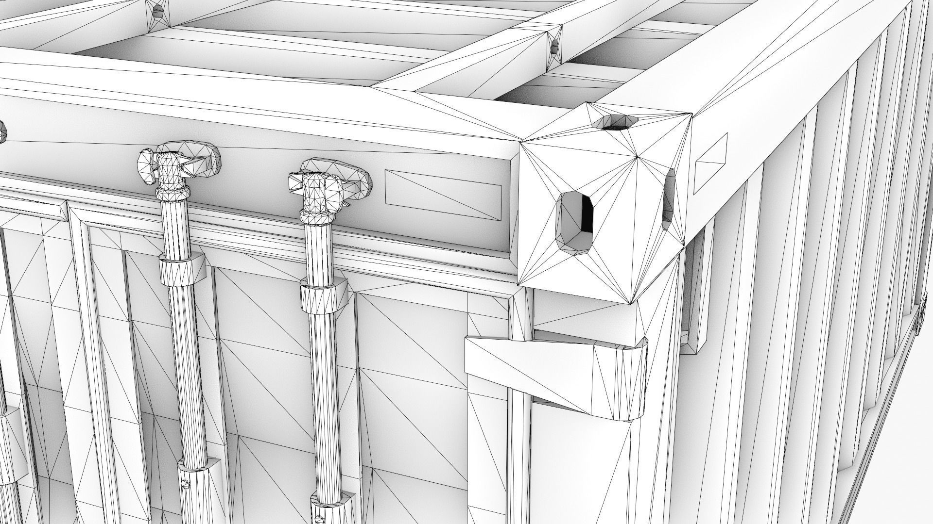 Stylized Cargo Shipping Container Low-poly 3D model_14