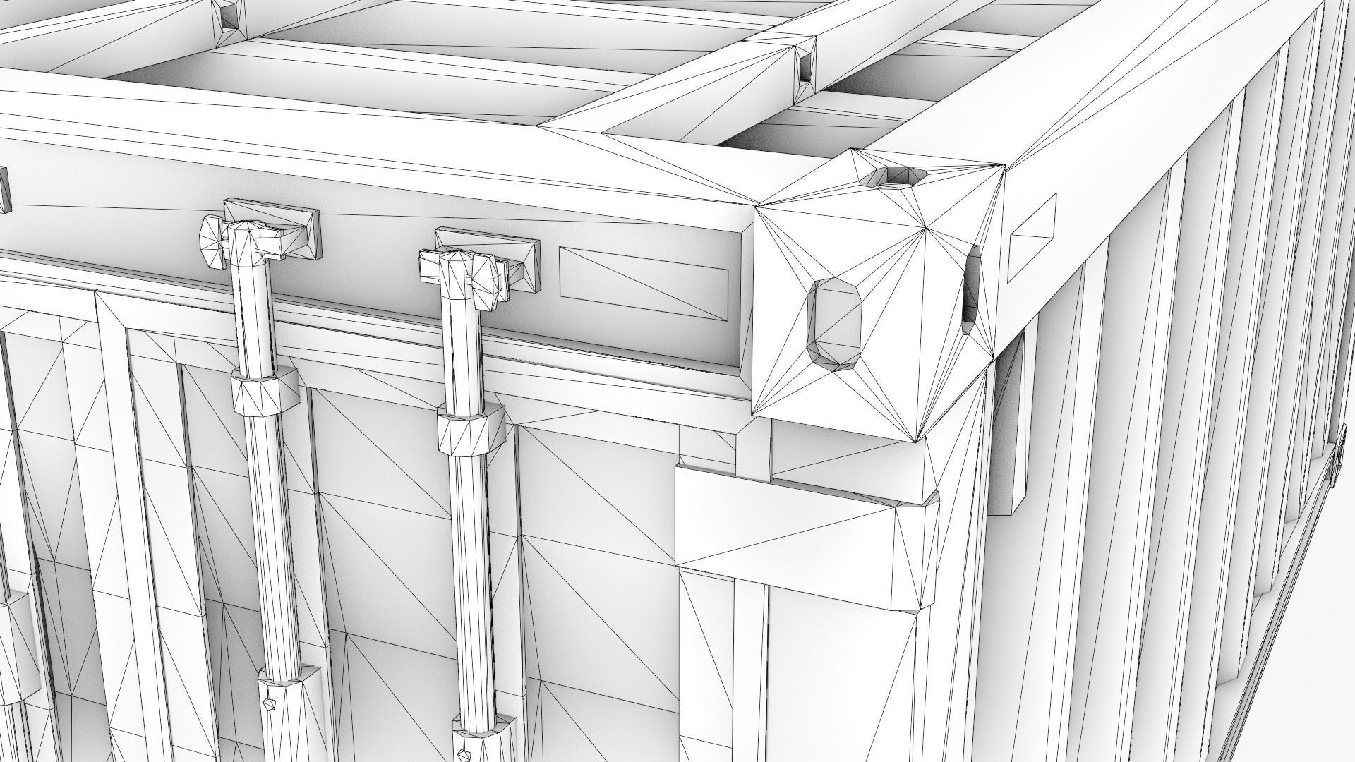 Stylized Cargo Shipping Container Low-poly 3D model_15