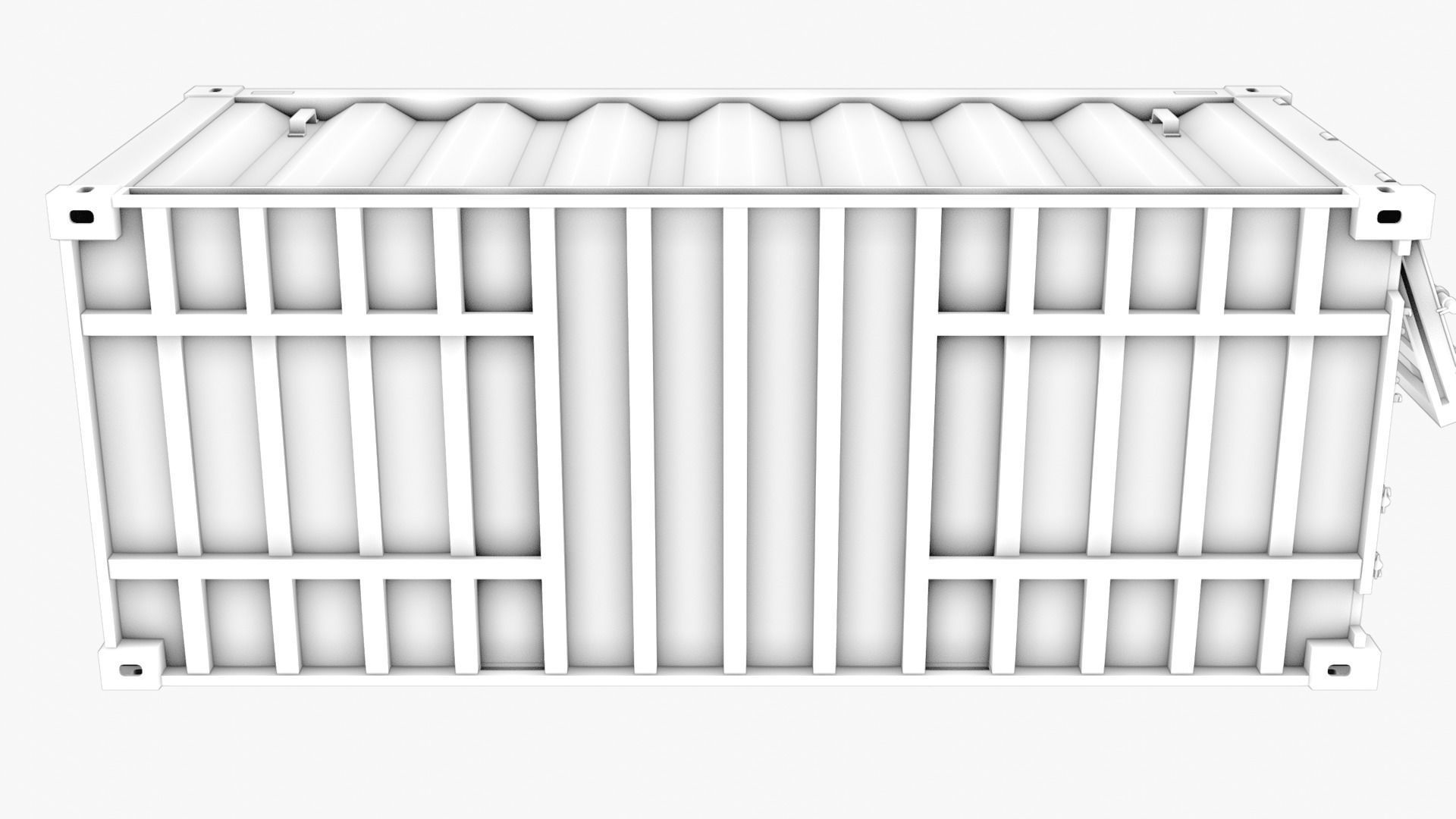 Stylized Cargo Shipping Container Low-poly 3D model_9