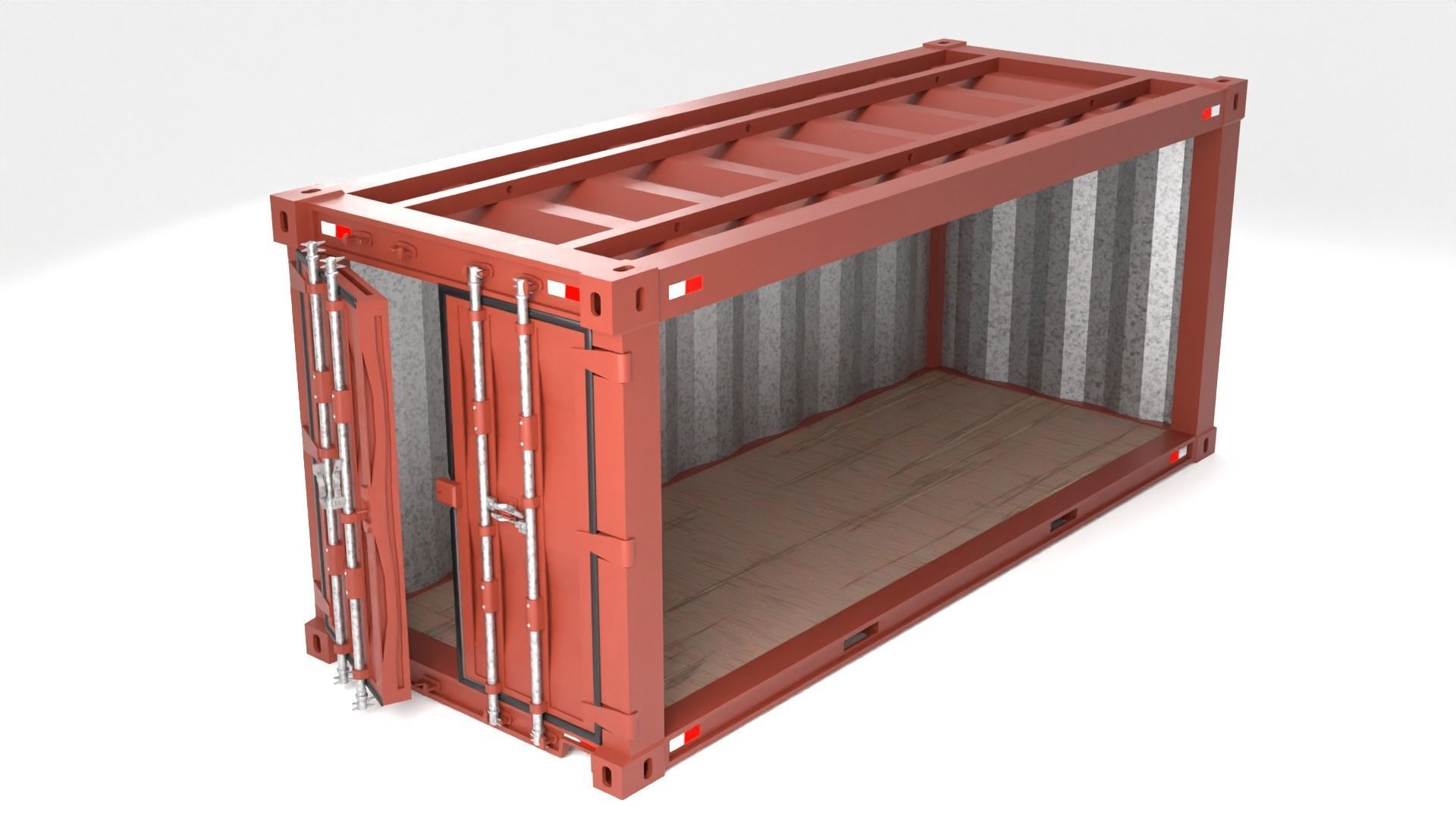 Stylized Cargo Shipping Container Low-poly 3D model_4