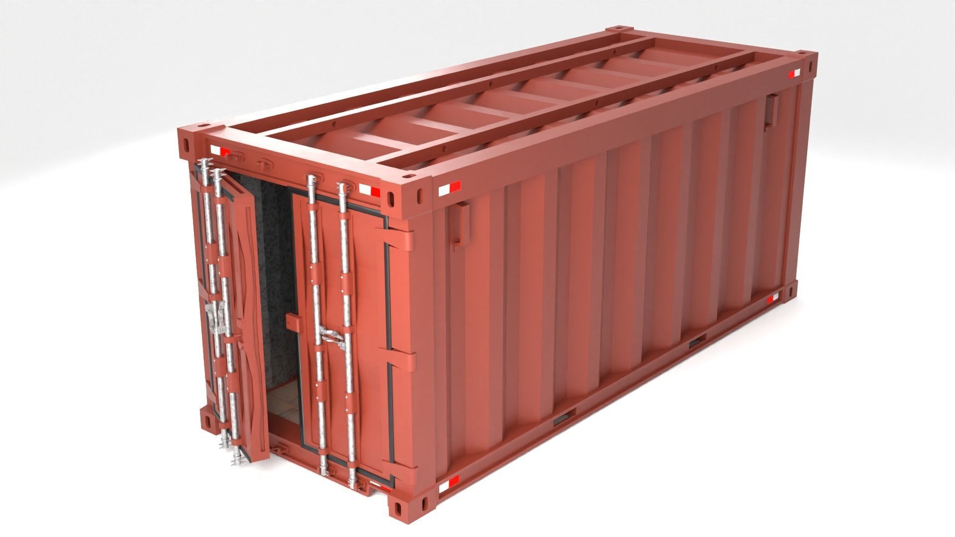 Stylized Cargo Shipping Container Low-poly 3D model_3