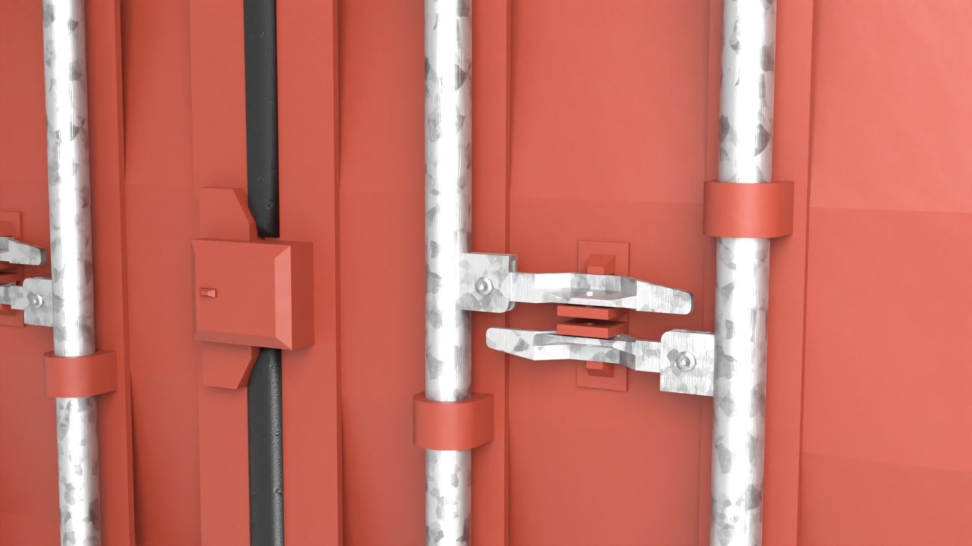 Stylized Cargo Shipping Container Low-poly 3D model_30