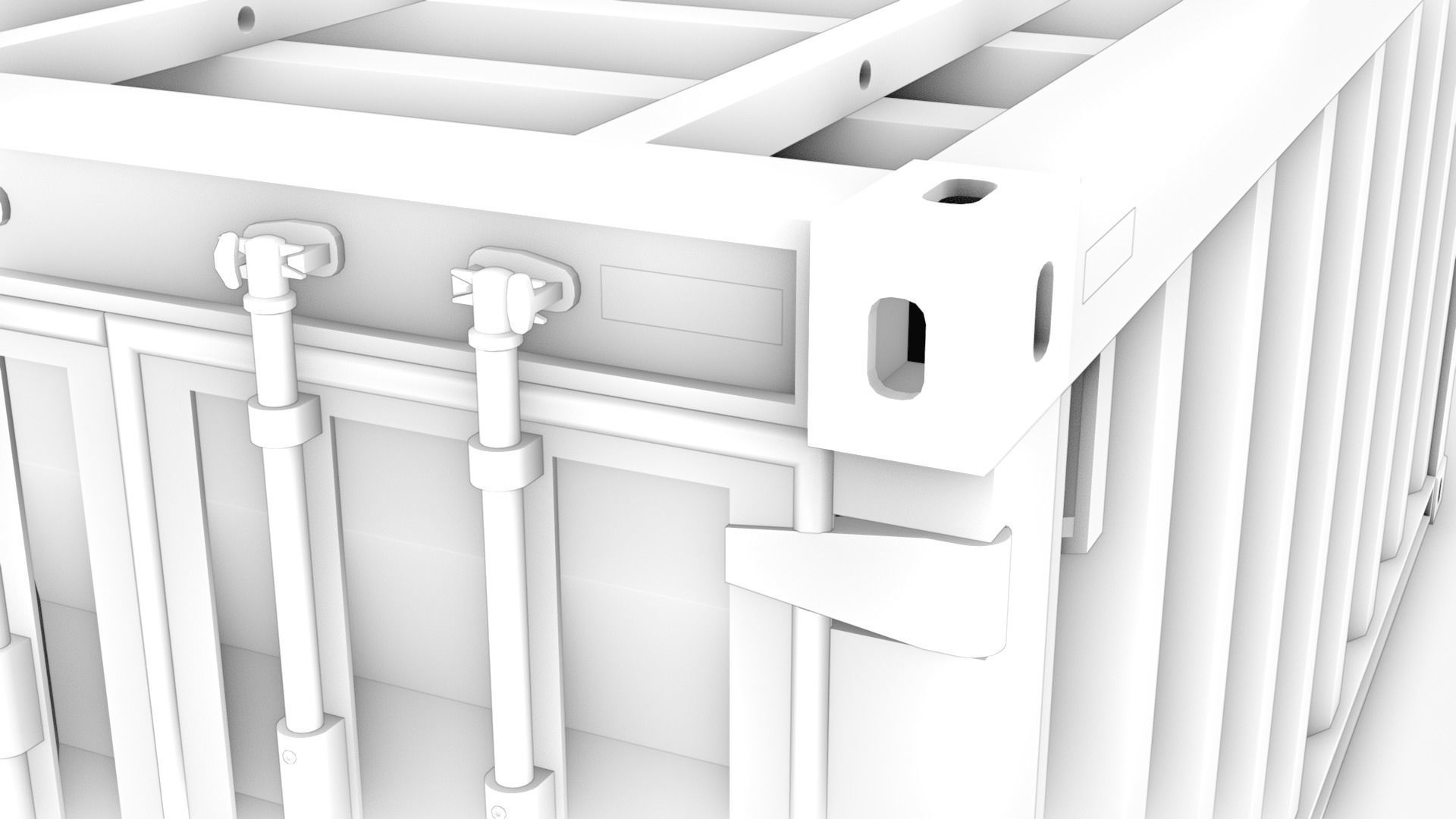 Stylized Cargo Shipping Container Low-poly 3D model_12