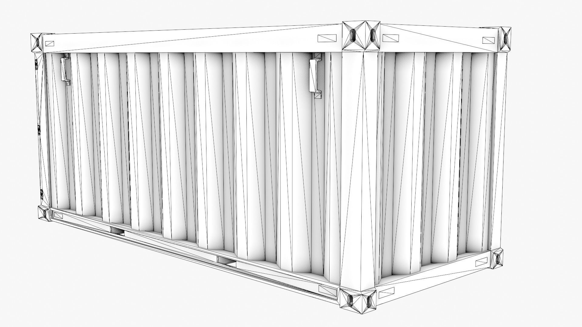 Stylized Cargo Shipping Container Low-poly 3D model_29