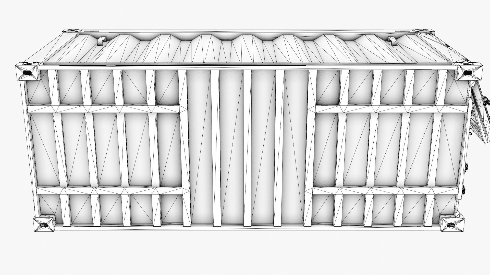 Stylized Cargo Shipping Container Low-poly 3D model_10