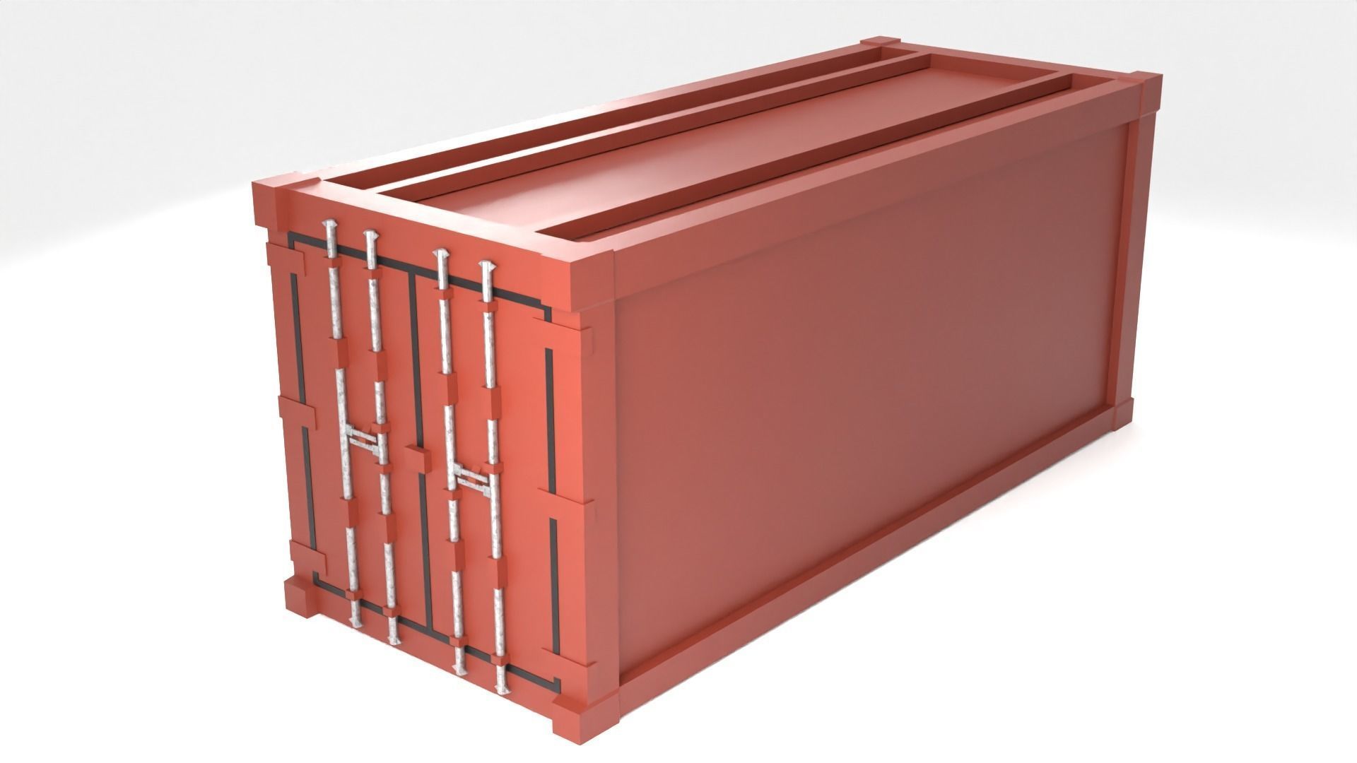 Stylized Cargo Shipping Container Low-poly 3D model_26