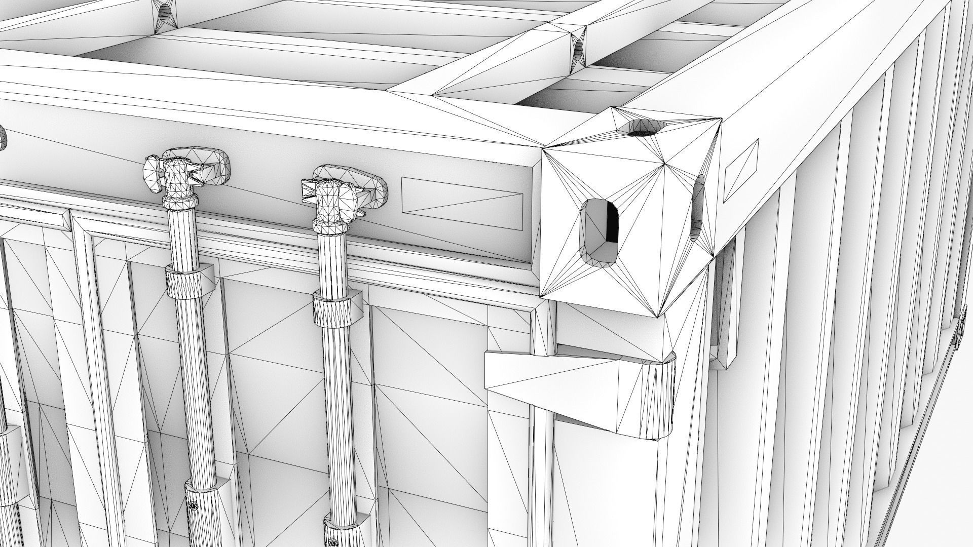 Stylized Cargo Shipping Container Low-poly 3D model_13