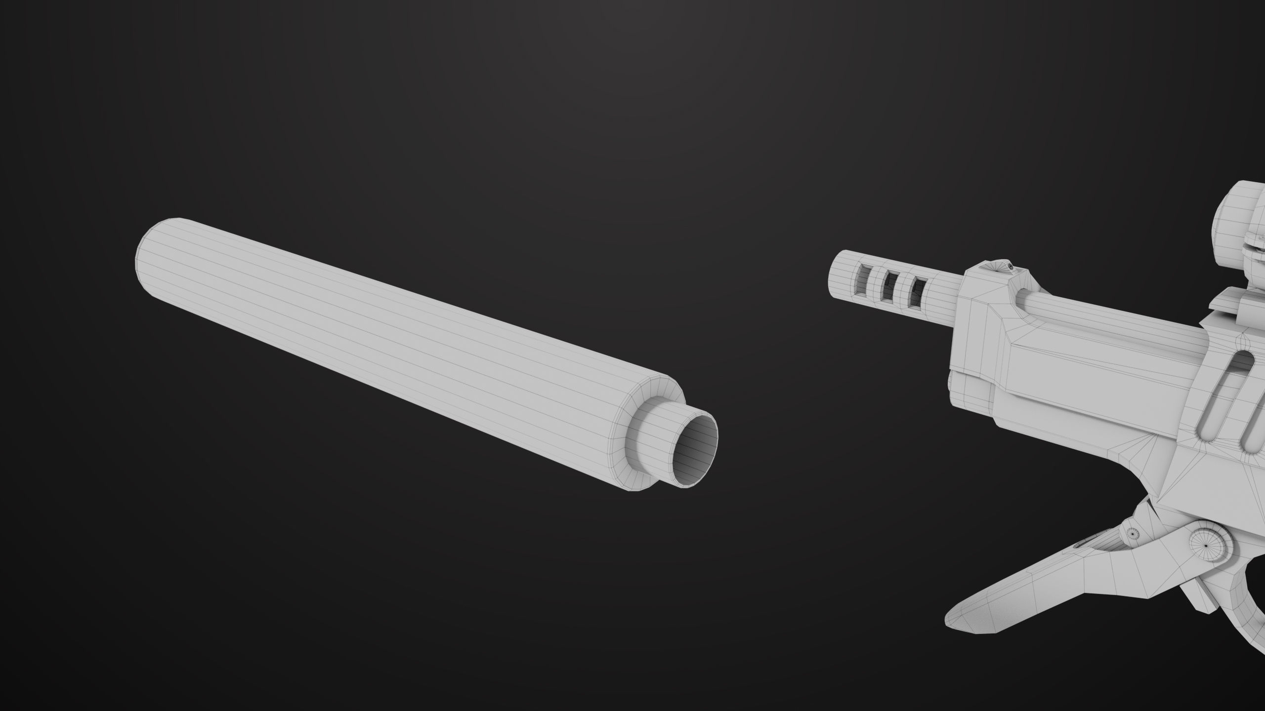 Pistol 08 Silver Generic All PBR UE Textures Included Low-poly 3D model_75